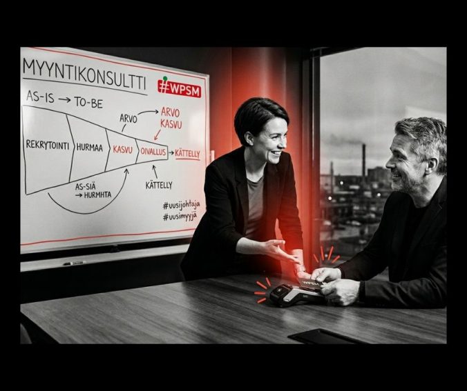 #wpsm myyntikonsultti neuvottelee asiakkaan kanssa #uusiosaaja-palvelusta.